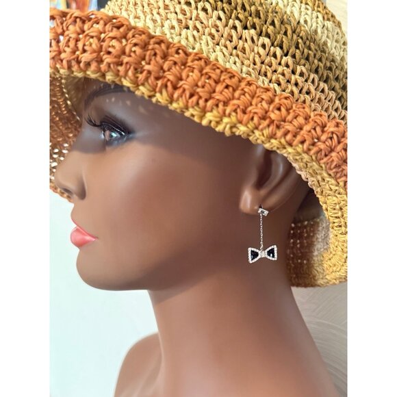 Swarovski Designer Bow Dangle Earrings - Picture 7 of 7